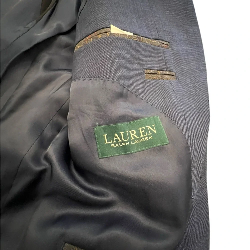 Lauren Ralph‎ Lauren Men's Navy Blue Wool Blazer 2 Button 44S Business Formal